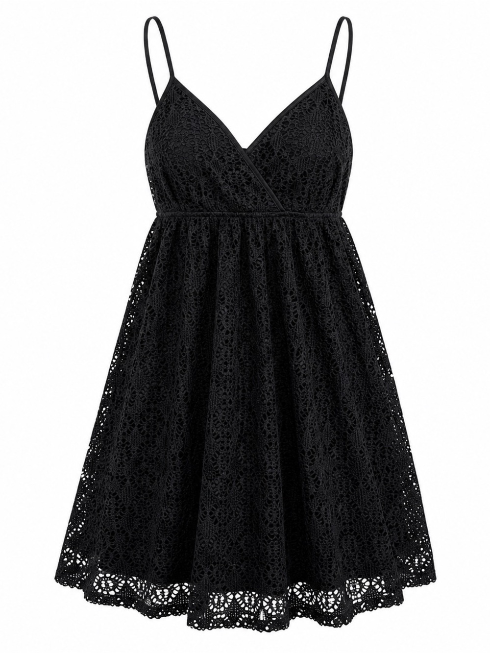 Express Black Lace Spaghetti-Strap Mini Dress